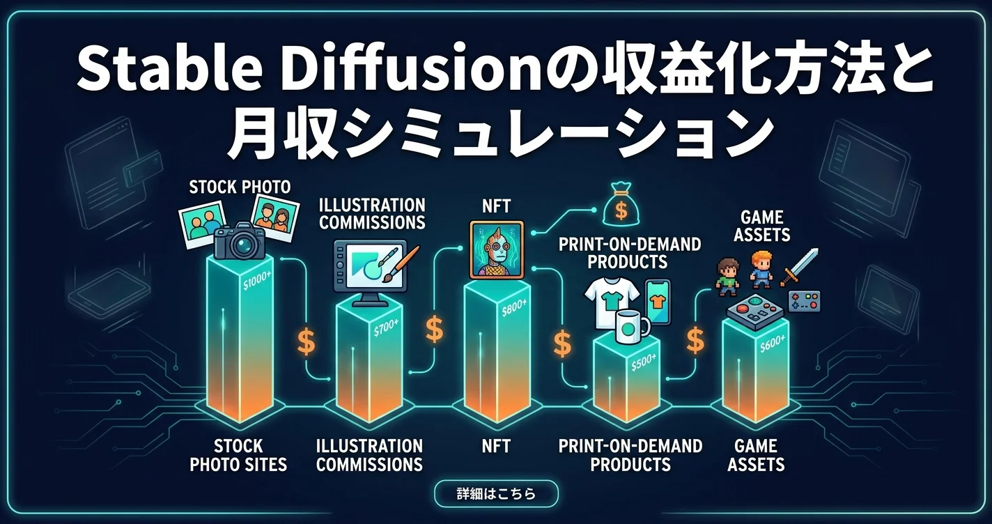 Stable Diffusion副業の収益化方法と月収シミュレーション