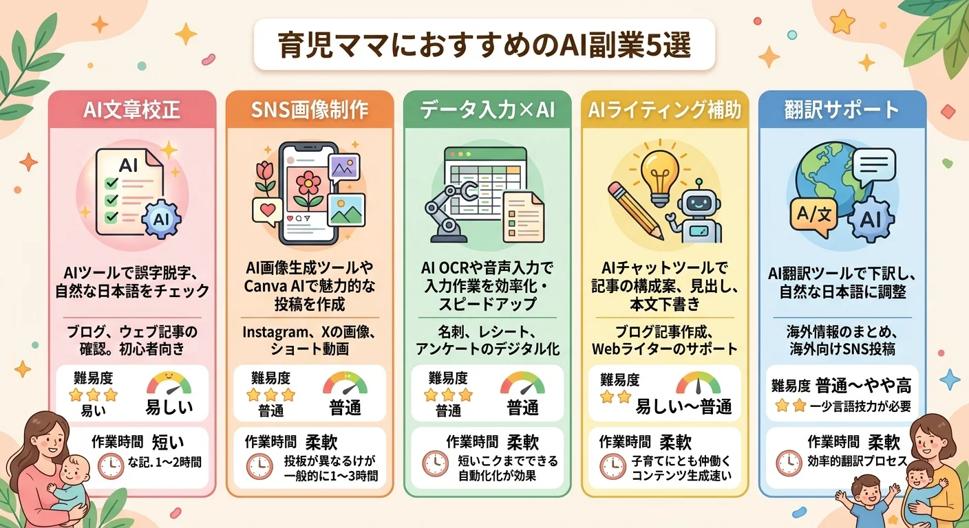 育児ママにおすすめのAI副業5選
