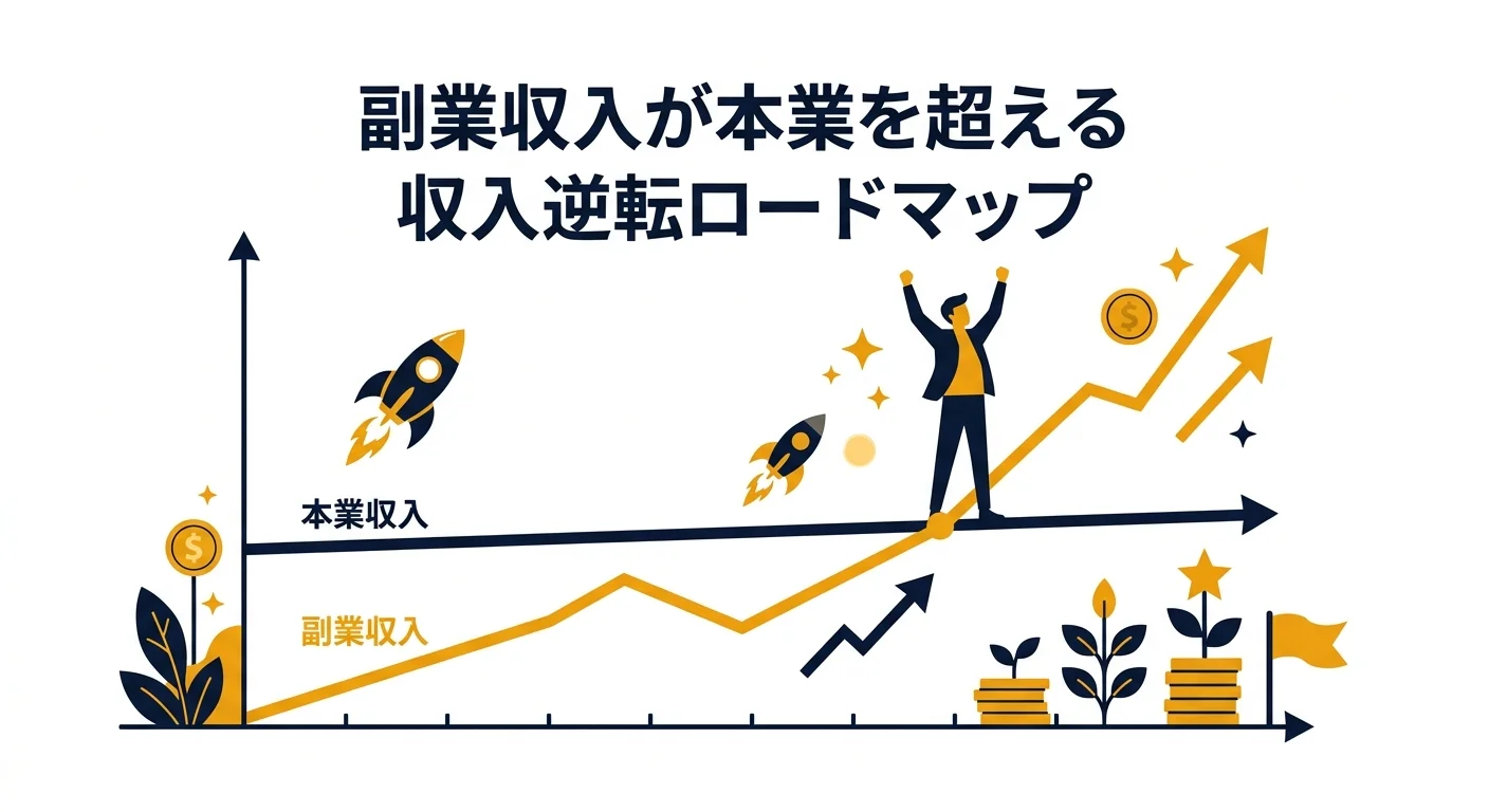 副業収入が本業を超える収入逆転ロードマップ アイキャッチ