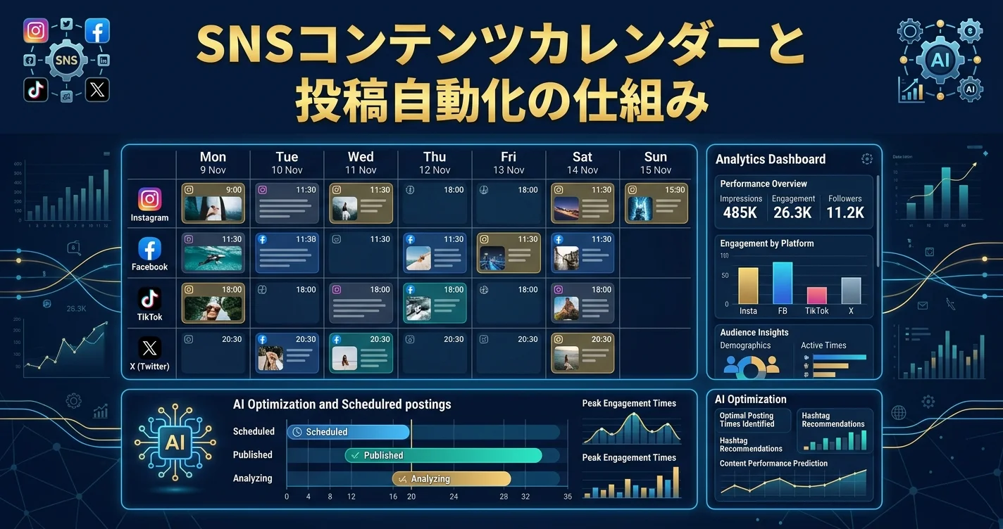 SNSコンテンツカレンダーと投稿自動化の仕組み