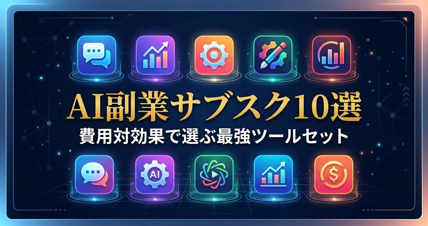 AI副業で使うべきサブスクサービス10選【費用対効果で選ぶ】アイキャッチ画像