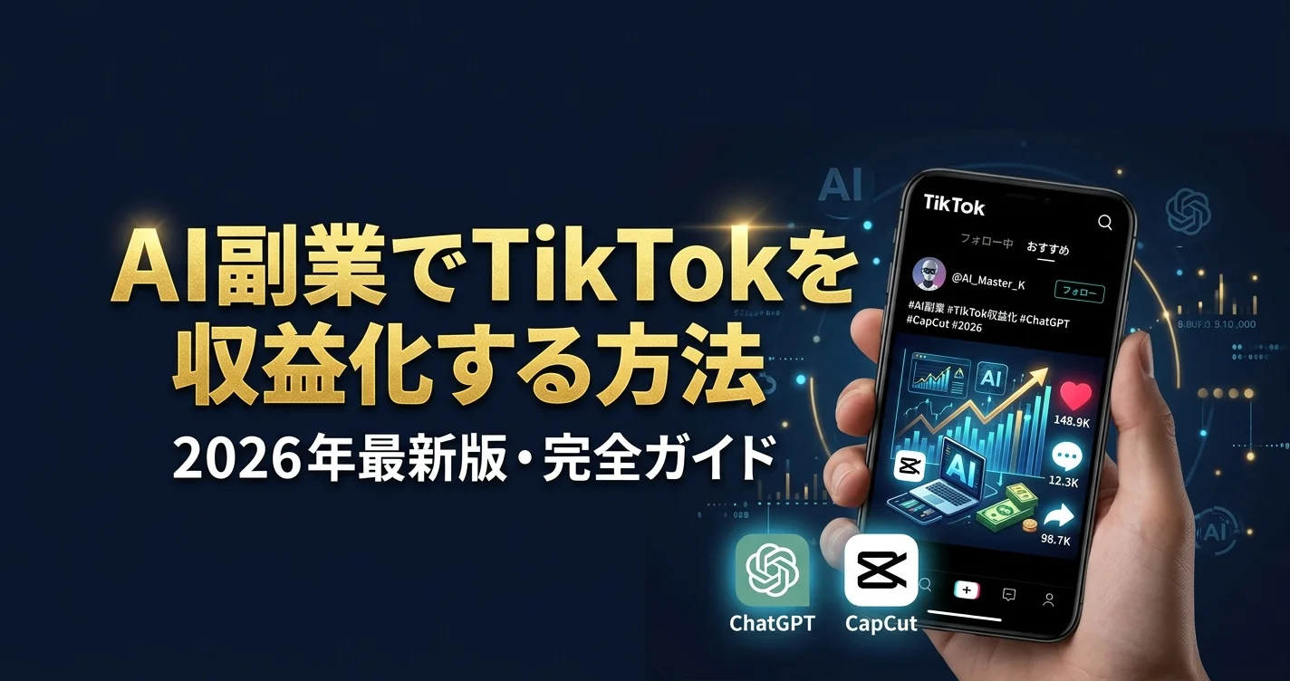 AI副業でTikTokを収益化する方法【2026年最新版】完全ガイド