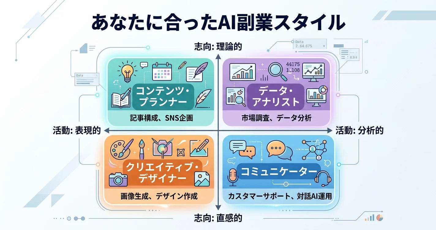 自分に合ったAI副業スタイル診断チャート