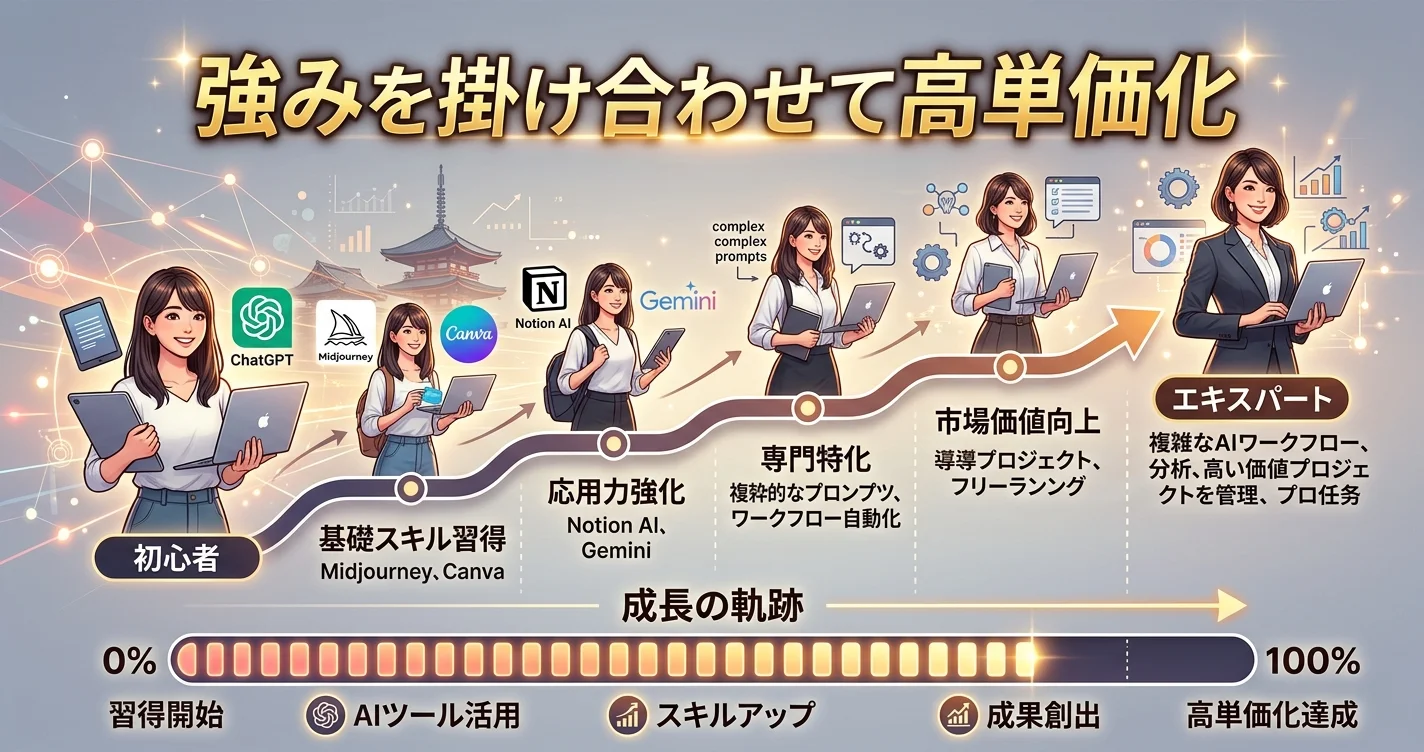 強みを活かしたAI副業で高単価化するロードマップ