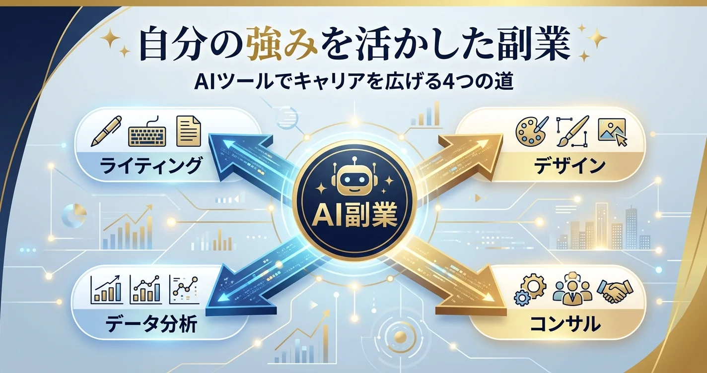 AI副業の4つのタイプ別パス