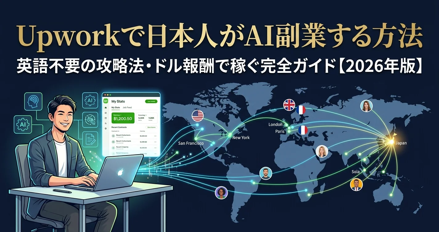 Upworkで日本人がAI副業する方法【英語不要の攻略法・ドル報酬完全ガイド2026年版】