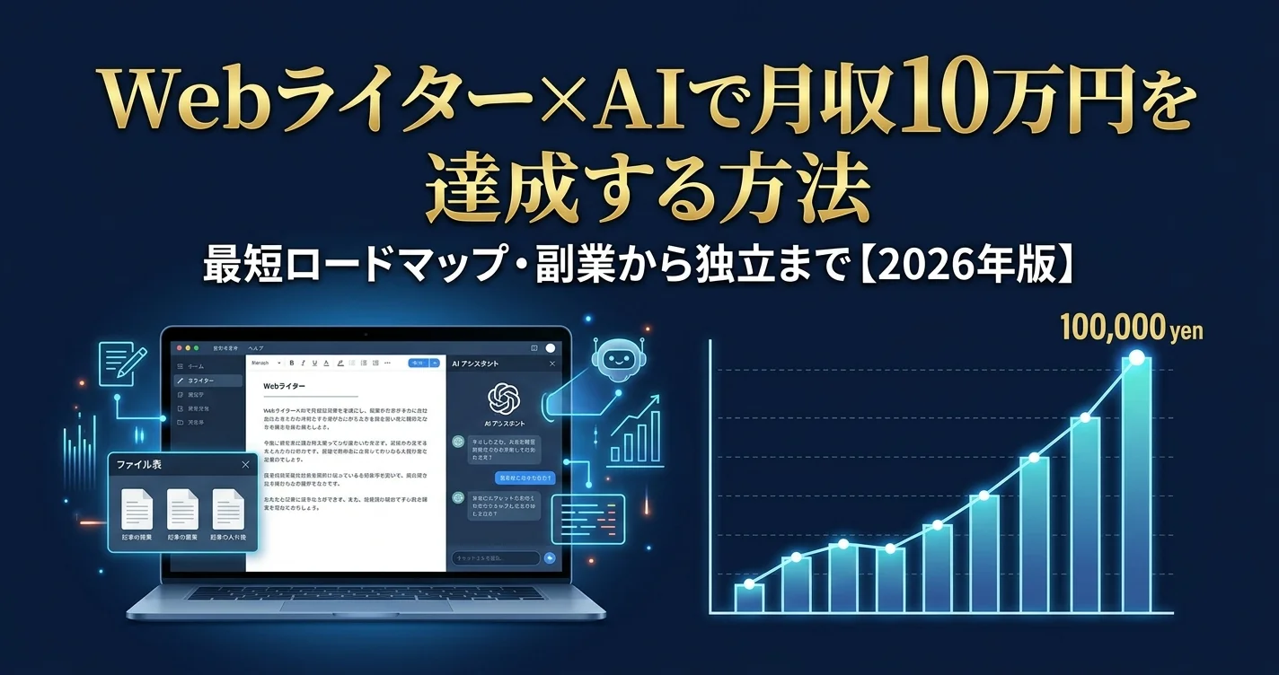 Webライター×AIで月収10万円を最短で達成する方法