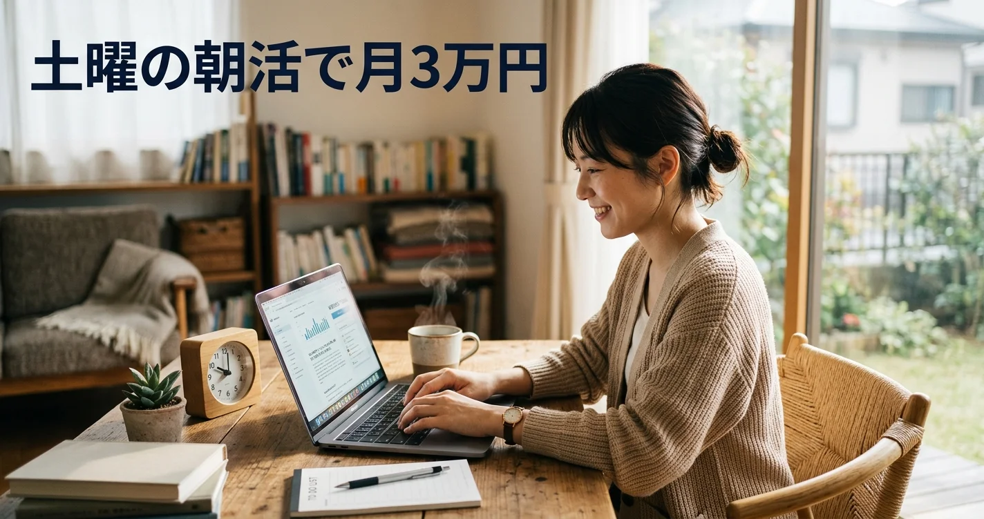 土曜の朝活でAI副業を始めるイメージ