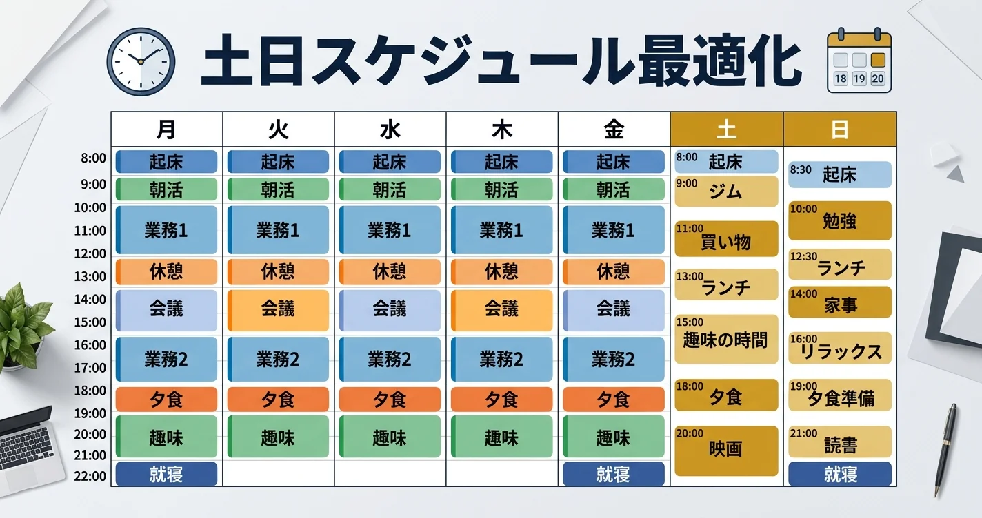 週末AI副業の土日スケジュール最適化