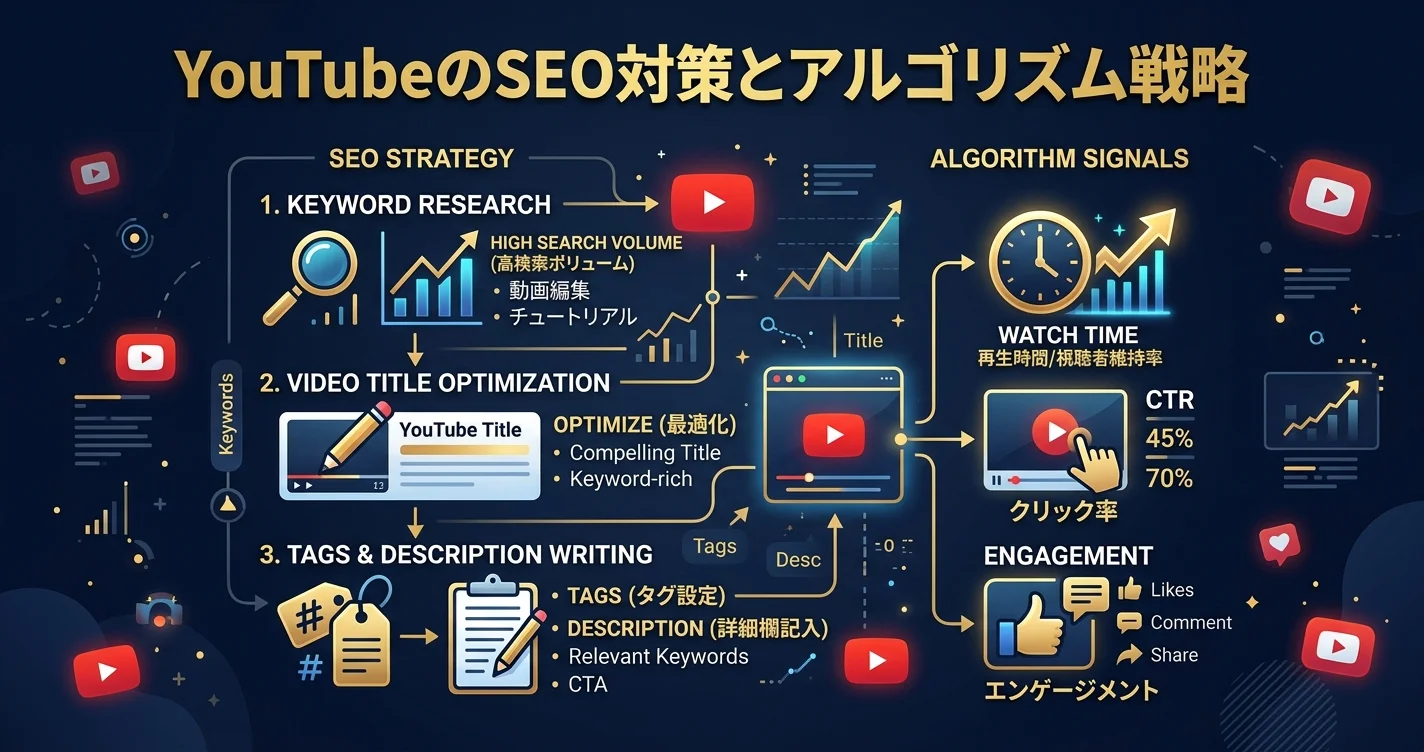 YouTubeのSEO対策とアルゴリズム戦略の全体像