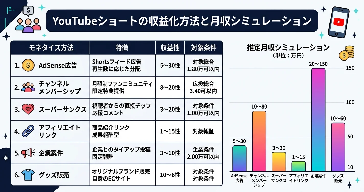 YouTubeショートの収益化方法と月収シミュレーション