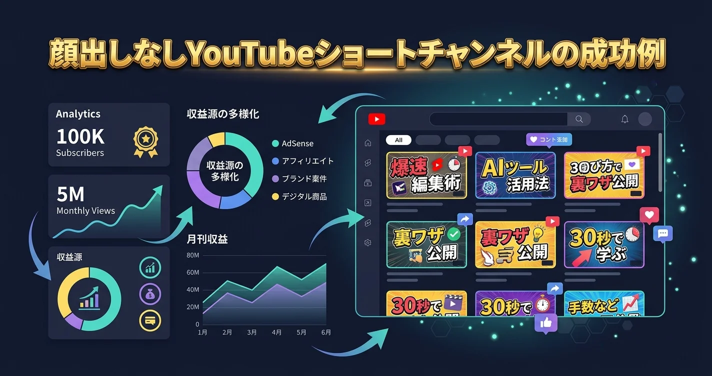 顔出しなしYouTubeショートチャンネルの成功事例と収益モデル